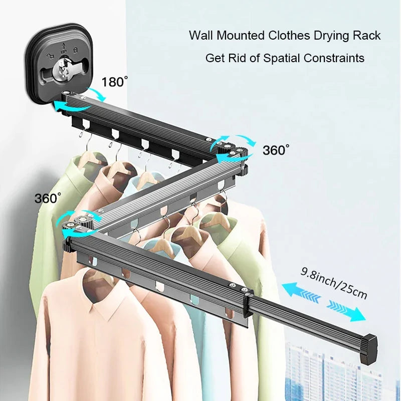 Retractable Wall Drying Rack – Space-Saving Clothes Hanger