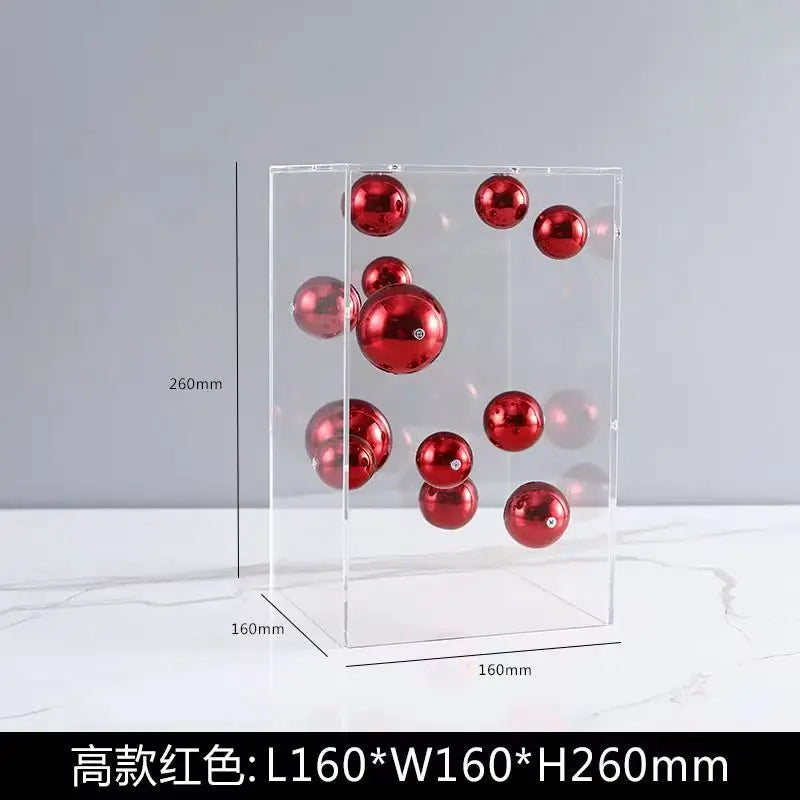 Transparent Acrylic Square Ornament – Modern Spherical Decor for Living Rooms