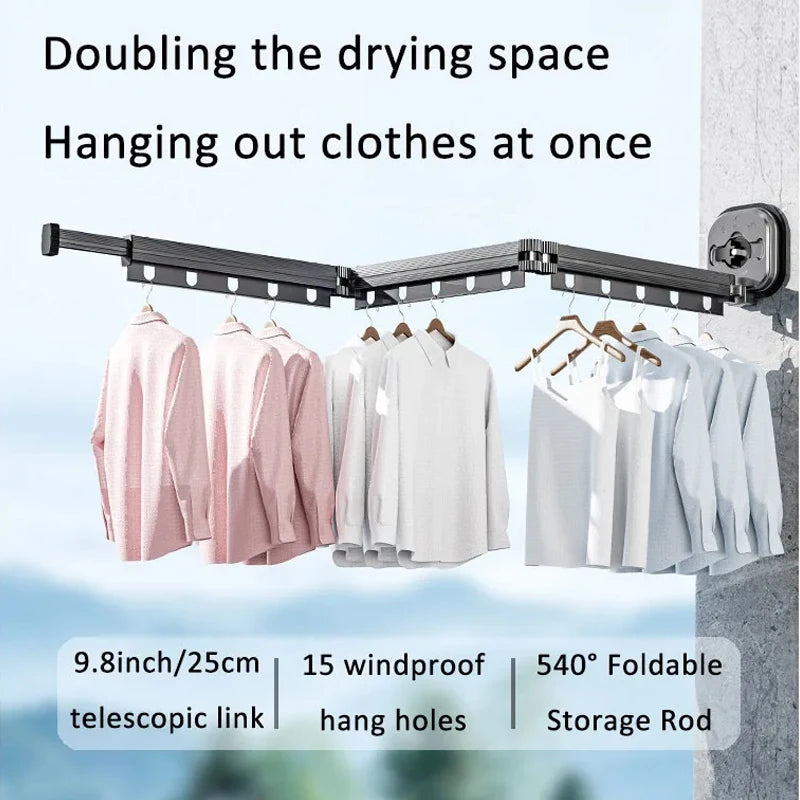 Retractable Wall Drying Rack – Space-Saving Clothes Hanger