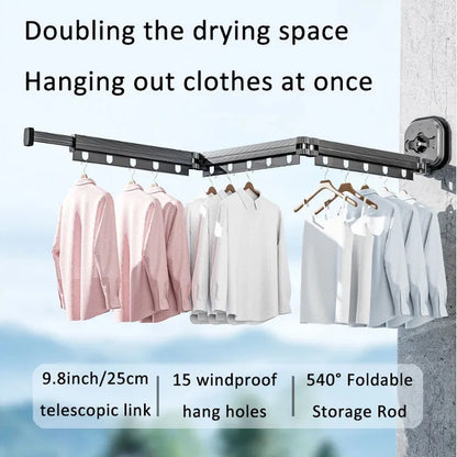 Retractable Wall Drying Rack – Space-Saving Clothes Hanger