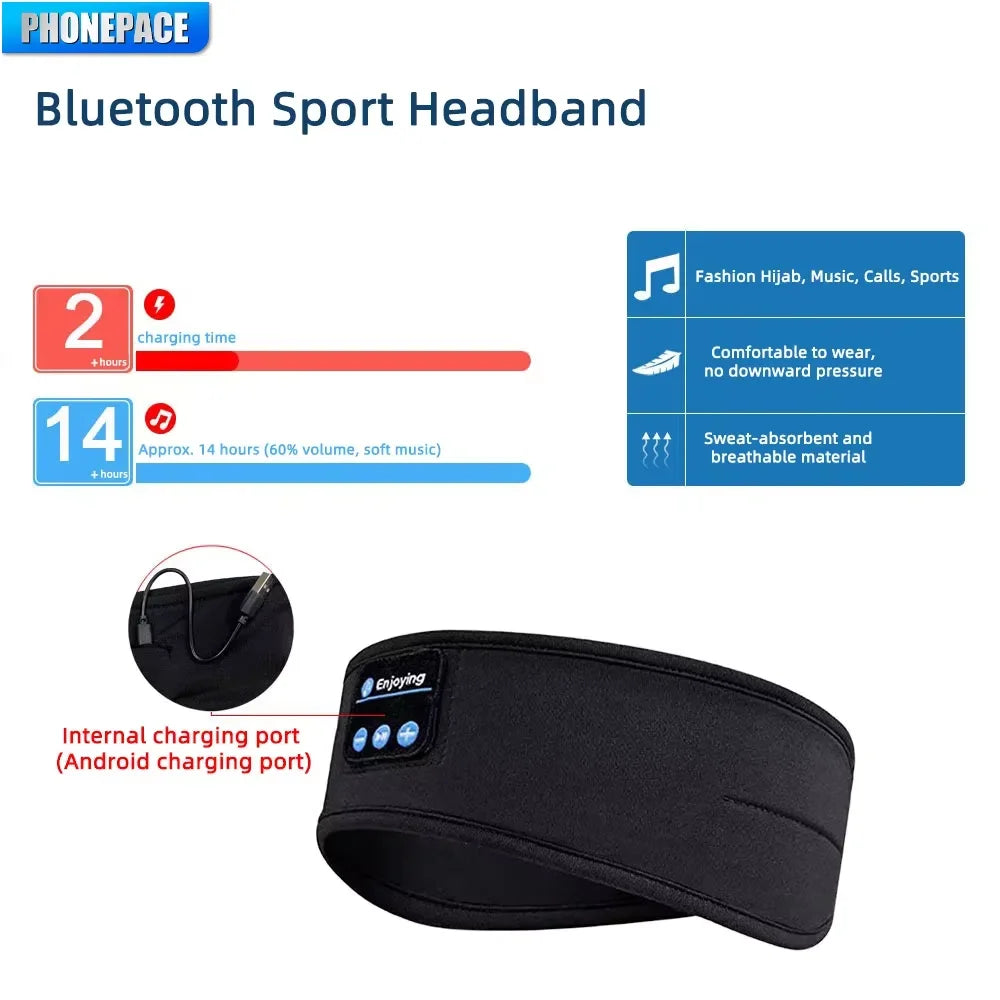Wireless Bluetooth Headband – Elastic Earphones for Sleep e Sport