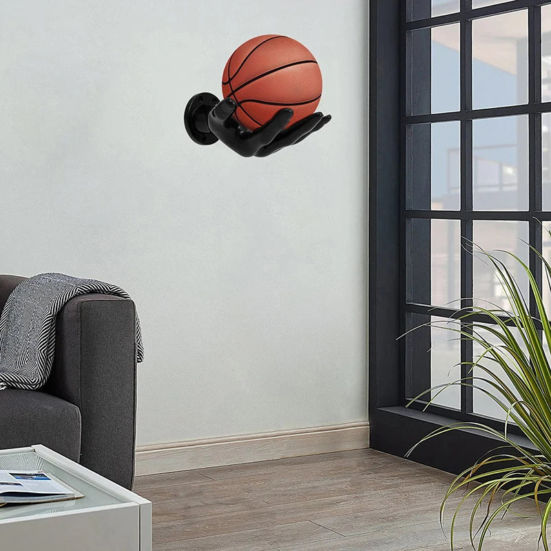 Hand-Shaped Wall Ball Holder - Basketball e Football Storage