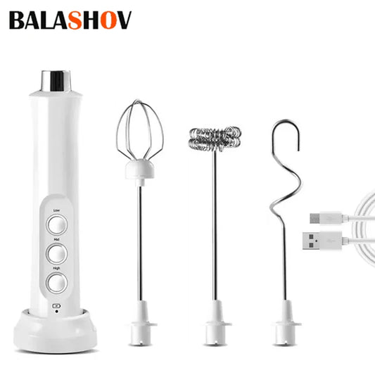 USB Handheld Milk Frother – Wireless 3-Speed Foamer for Lattes e More