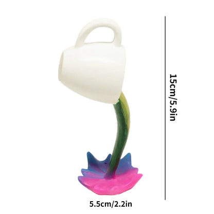 Floating Coffee Mug Resin Sculpture Home Decor