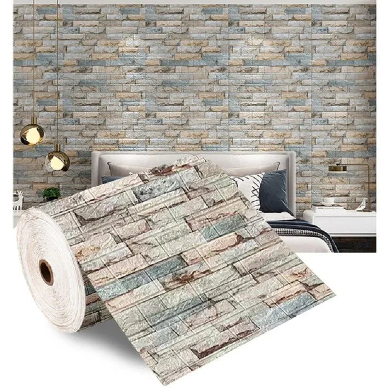 Waterproof 3D Foam Brick Wall Sticker for Home