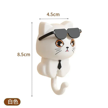 Cute Cat Wall Hanger - No-Drill Key and Accessory Hook