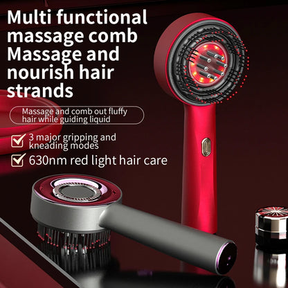 Hair Massage Comb – Vibrating Scalp Brush with Red Light Care