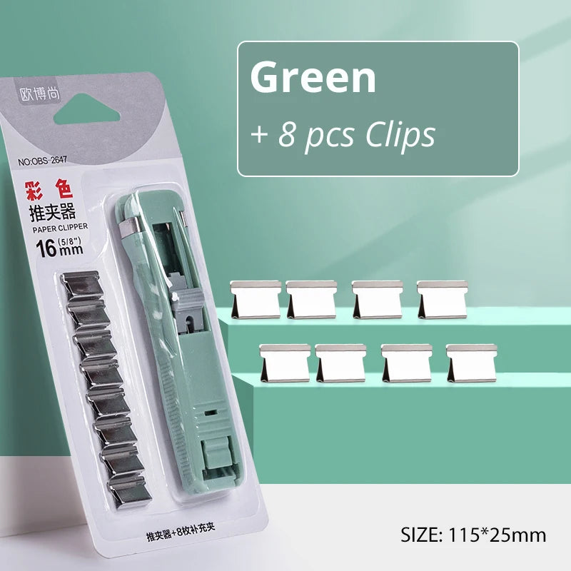 Reusable Push Stapler - Traceless Binding Tool for Office and School