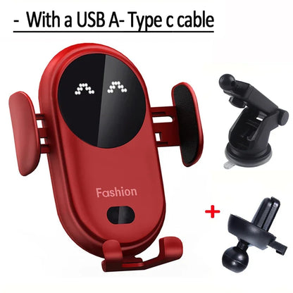 Fast Wireless Charging Car Mount - Automatic Clamping Phone Holder