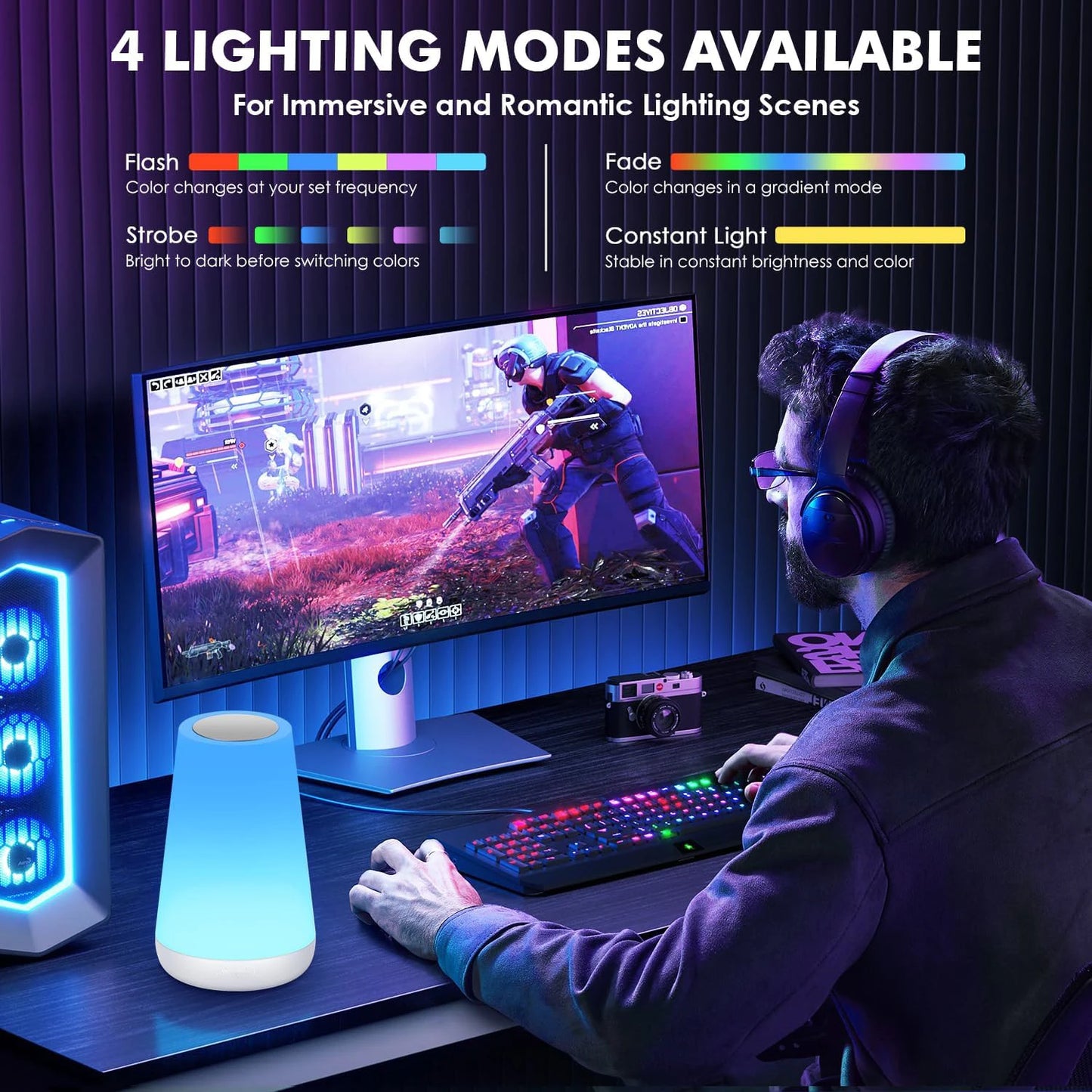 USB RGB Ambient Lamp - Colour-Changing Night Light for Bedroom e Office