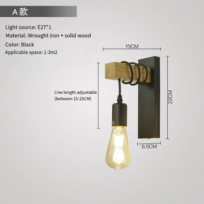 Retro Wrought Iron Wall Light with Single Head