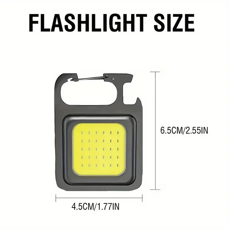 Multi-Function COB Keyring Light – Portable Emergency Mini Lamp