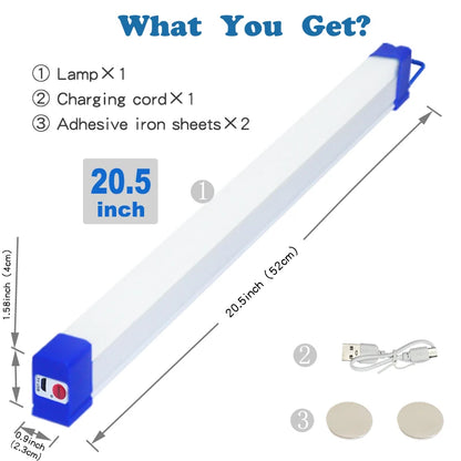 LED Rechargeable Lamp Tube USB 5V Emergency Light Camping Magnetic Portable Lightinging Night Market Outdoor Vehicle Hard Strip