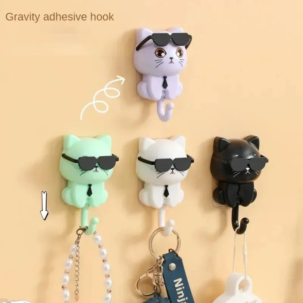 Cute Cat Wall Hanger - No-Drill Key and Accessory Hook