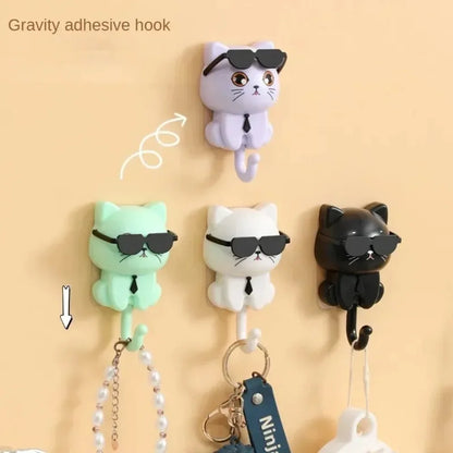 Cute Cat Wall Hanger - No-Drill Key and Accessory Hook