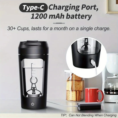 Electric 500ML Shaker Cup – USB Mixing Bottle for Protein Powder, Milk & Coffee