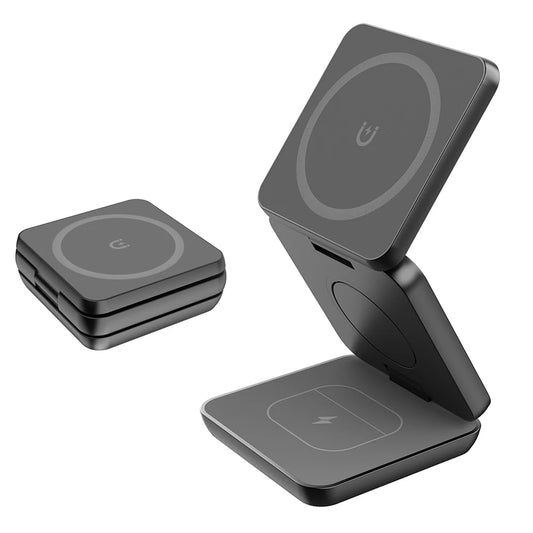 Magnetic Wireless Charger Stand – 3-in-1 Foldable iPhone Station