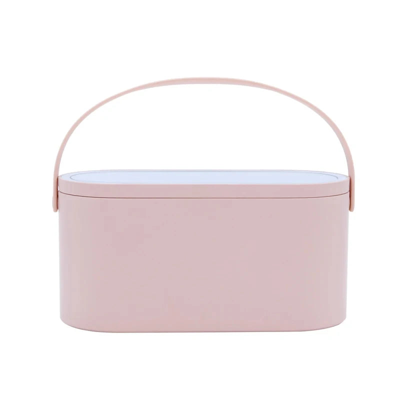 Portable Makeup Organizer Box with LED Mirror