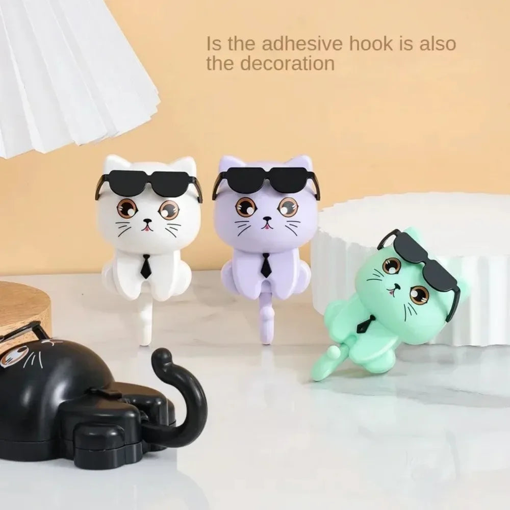 Cute Cat Wall Hanger - No-Drill Key and Accessory Hook