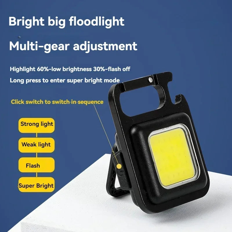 Multi-Function COB Keyring Light – Portable Emergency Mini Lamp