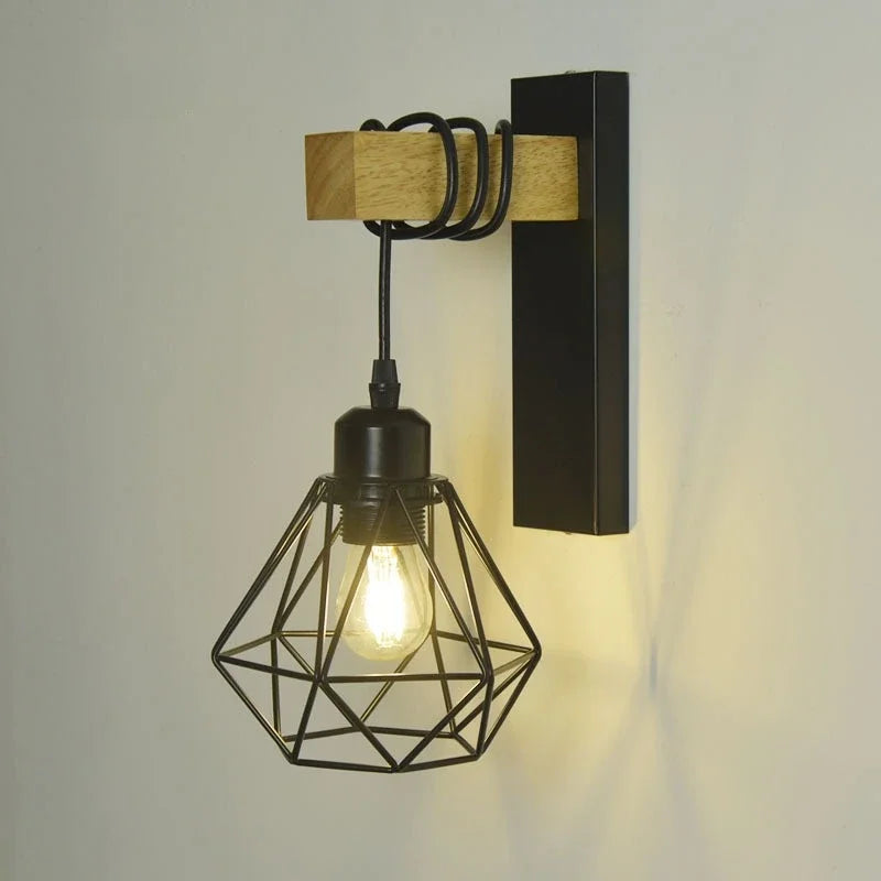 Retro Wrought Iron Wall Light with Single Head