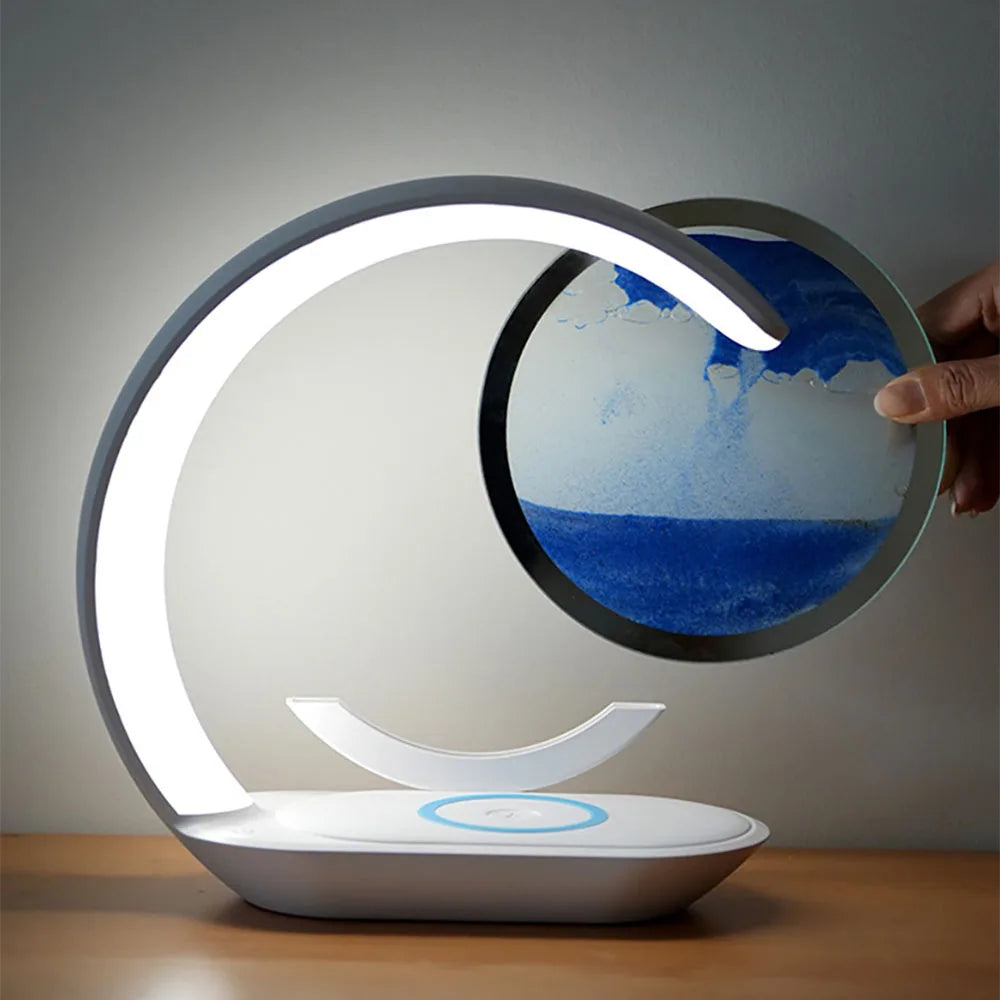 3D Hourglass Table Lamp – Wireless USB Desk Light