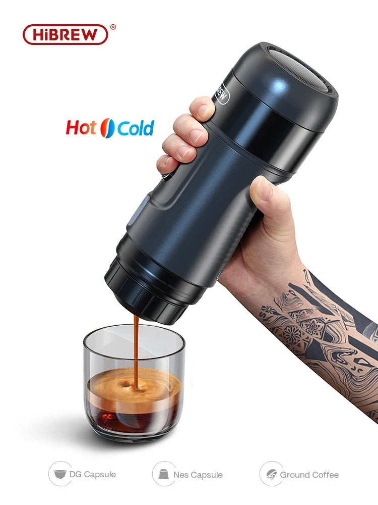 HiBREW Portable Espresso Maker – 12V Coffee Machine for Car & Home