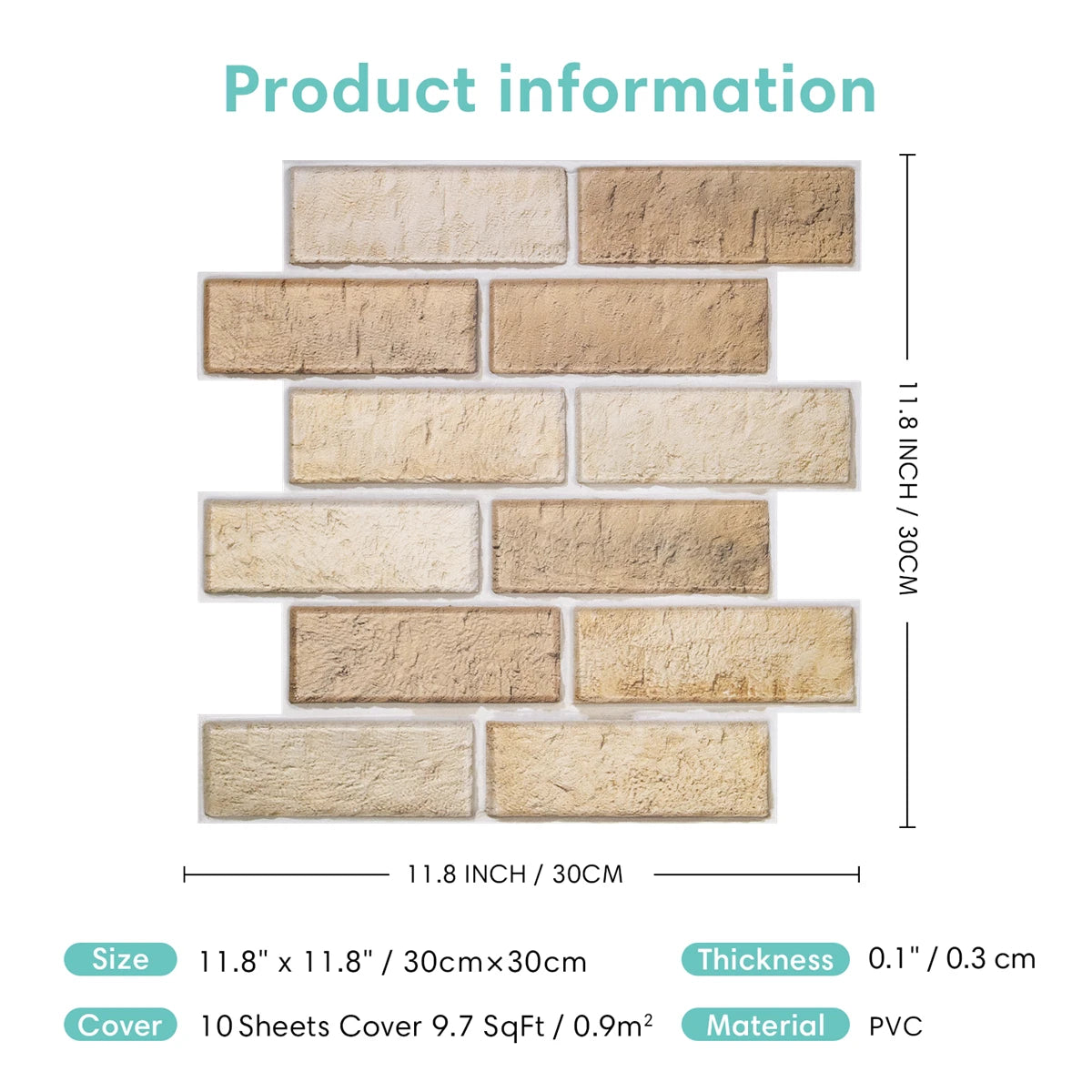Peel & Stick 3D Brick Wall Stickers – Easy DIY Waterproof Backsplash Tiles
