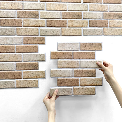 Peel & Stick 3D Brick Wall Stickers – Easy DIY Waterproof Backsplash Tiles