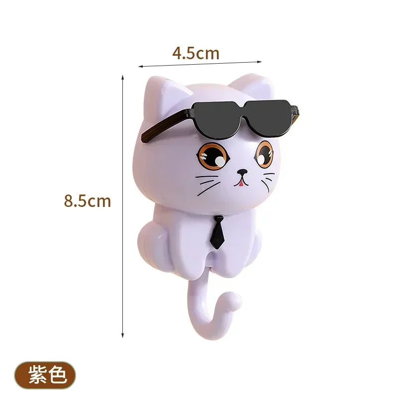 Cute Cat Wall Hanger - No-Drill Key and Accessory Hook