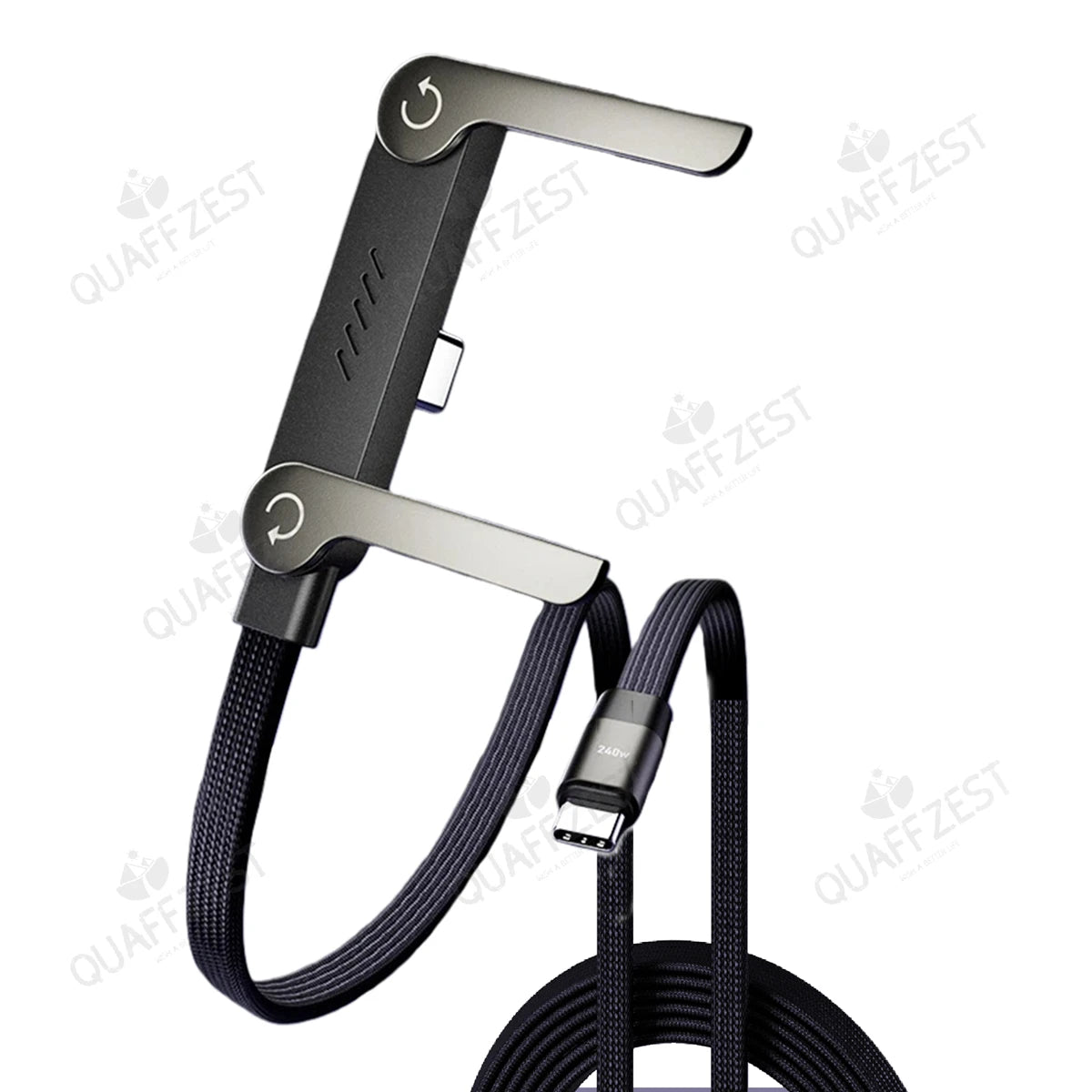 Foldable Phone Holder Cable – 240W Fast Charging 2-in-1