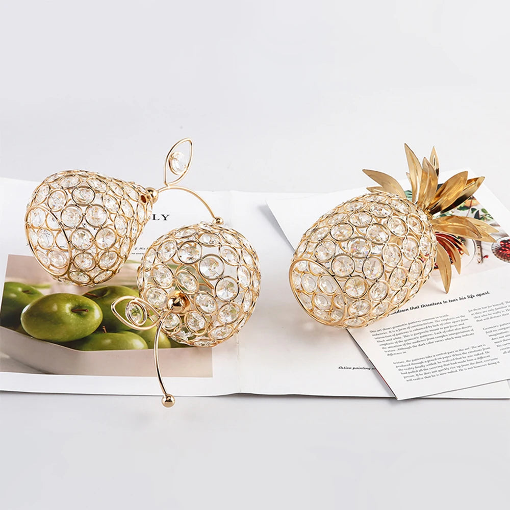 Mini Crystal Fruit Ornaments – Sparkling Apple, Pear & Pineapple Crafts