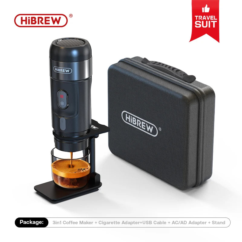 HiBREW Portable Espresso Maker – 12V Coffee Machine for Car & Home