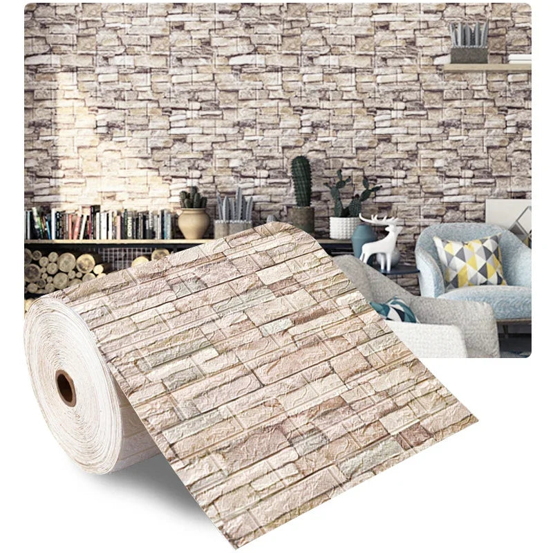 Waterproof 3D Foam Brick Wall Sticker for Home