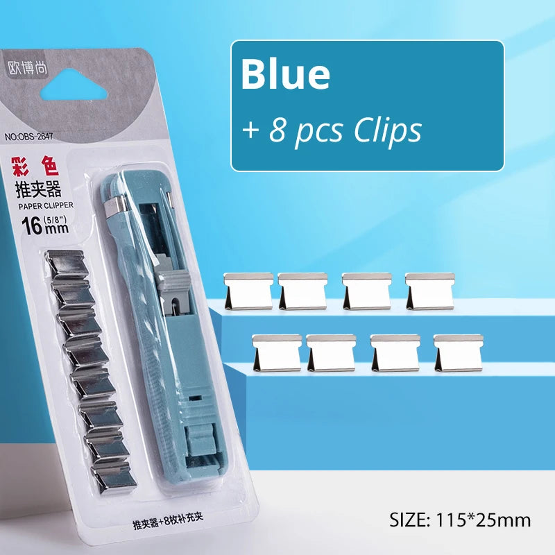 Reusable Push Stapler - Traceless Binding Tool for Office and School