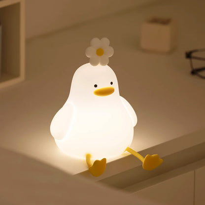 Cute Duck LED Night Light – USB Rechargeable Touch Lamp